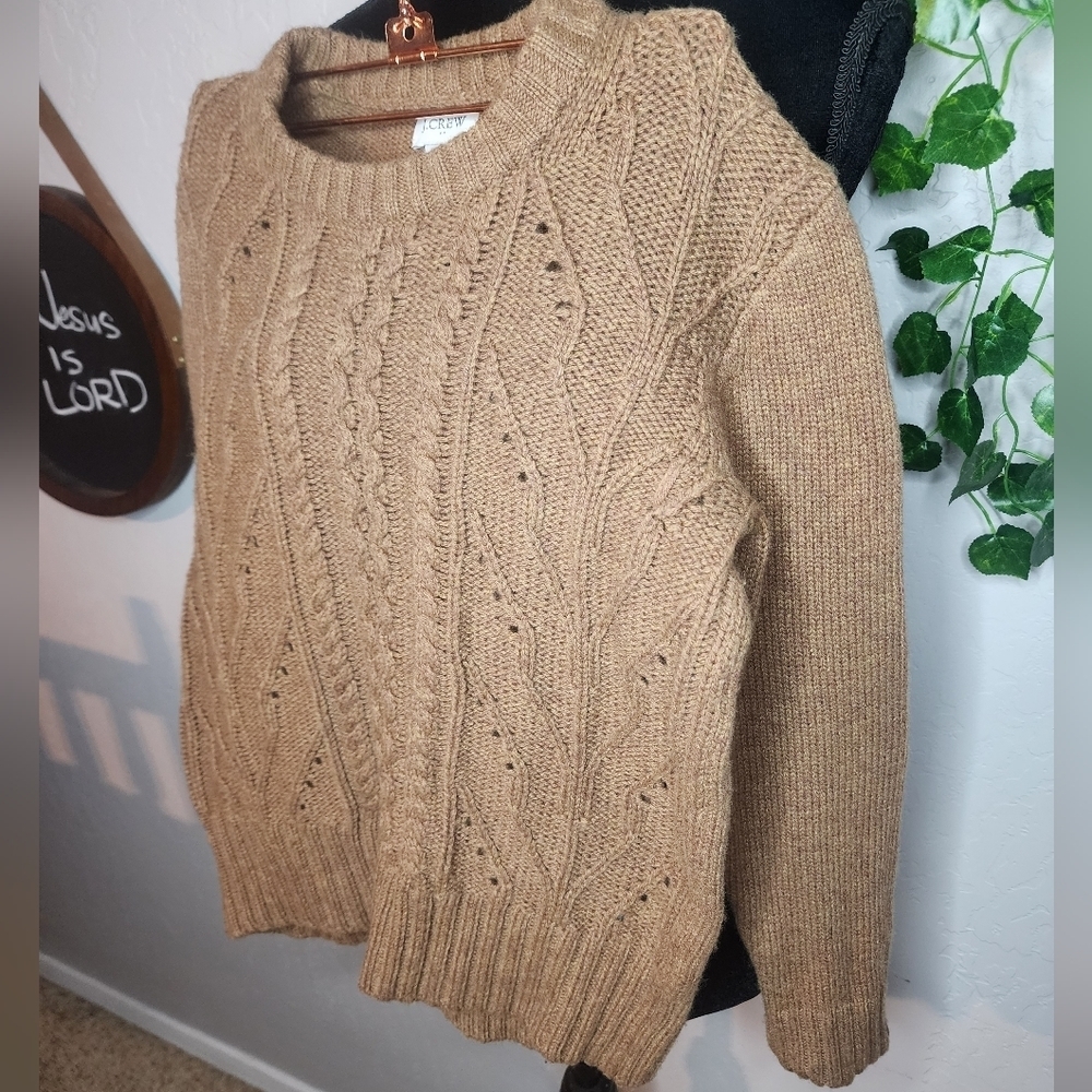 J. Crew Wool Blend Tan Sweater Size XXS - Picture 3 of 7